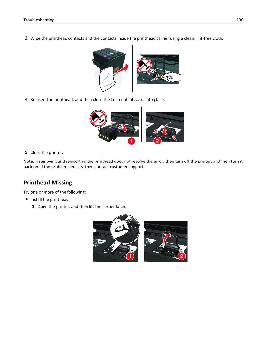 Lexmark S410, 40E manual Printhead Missing 