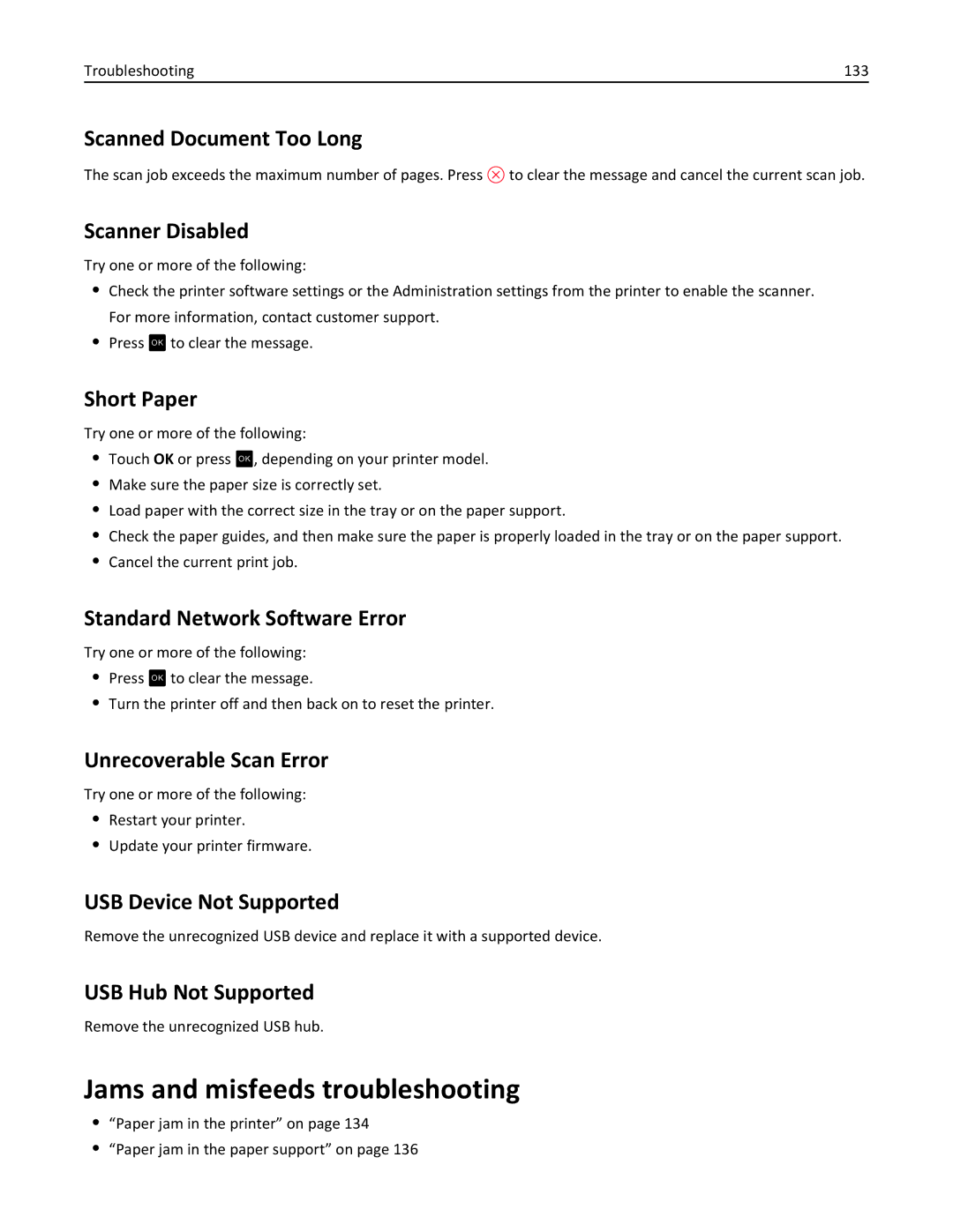 Lexmark 40E, S410 manual Jams and misfeeds troubleshooting 