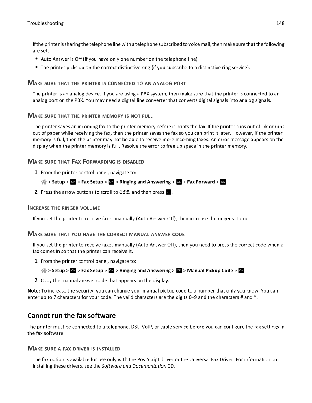 Lexmark S410, 40E manual Cannot run the fax software 