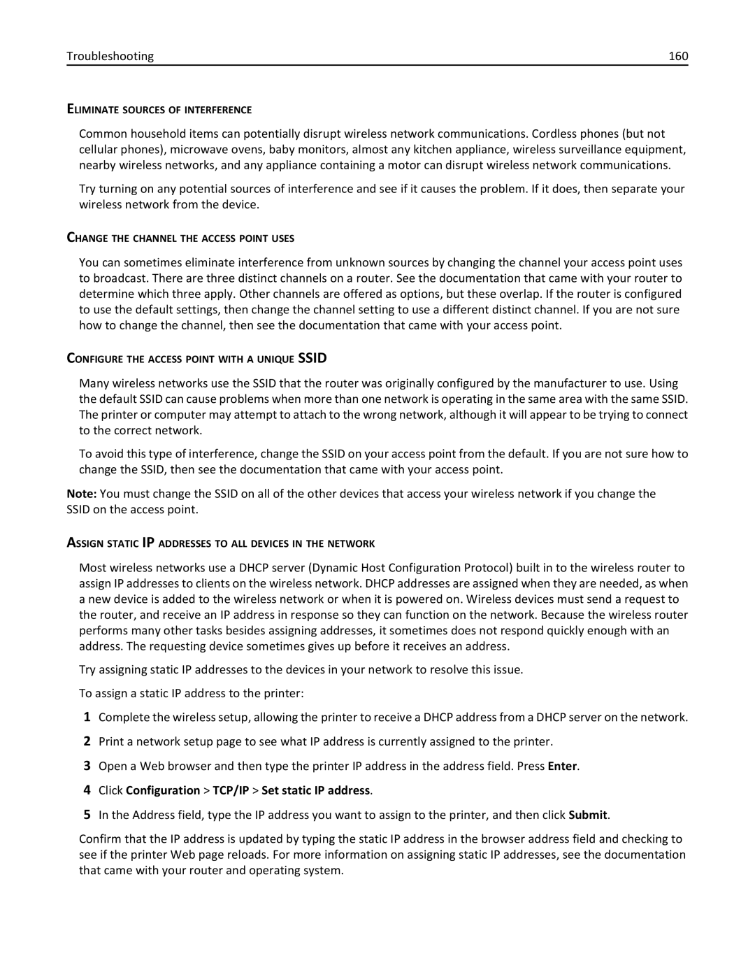 Lexmark S410, 40E manual Troubleshooting 160 