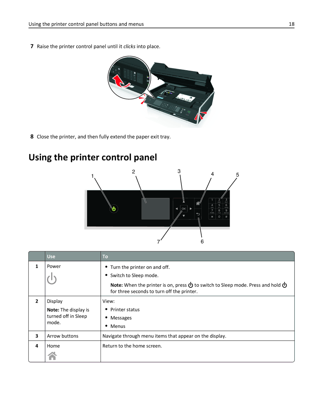 Lexmark S410, 40E manual Using the printer control panel, Use 