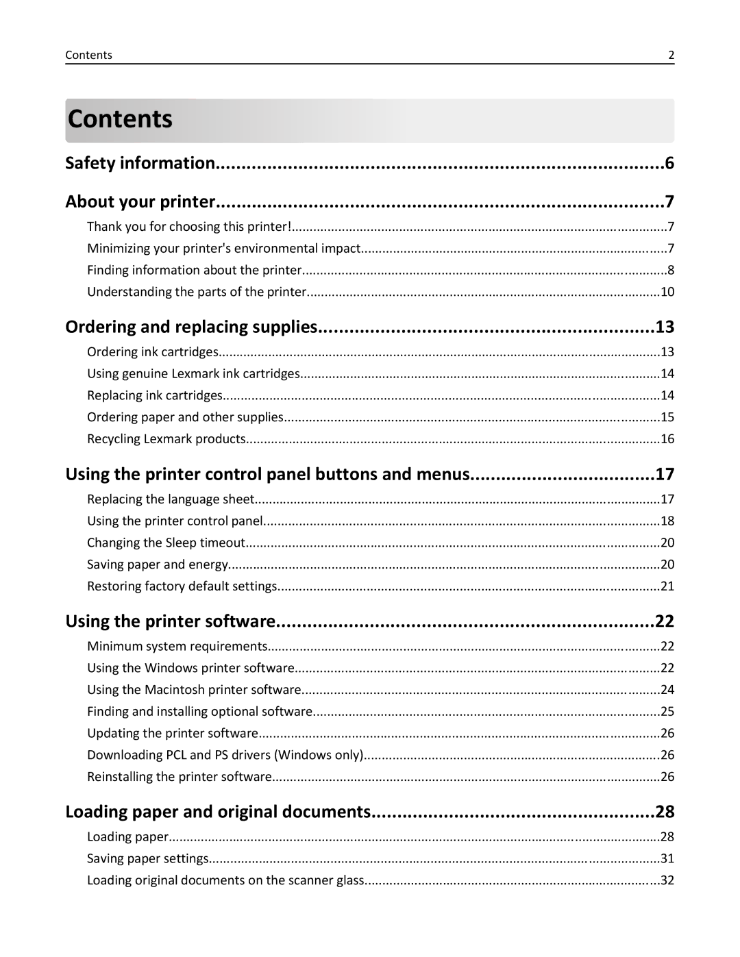 Lexmark S410, 40E manual Contents 