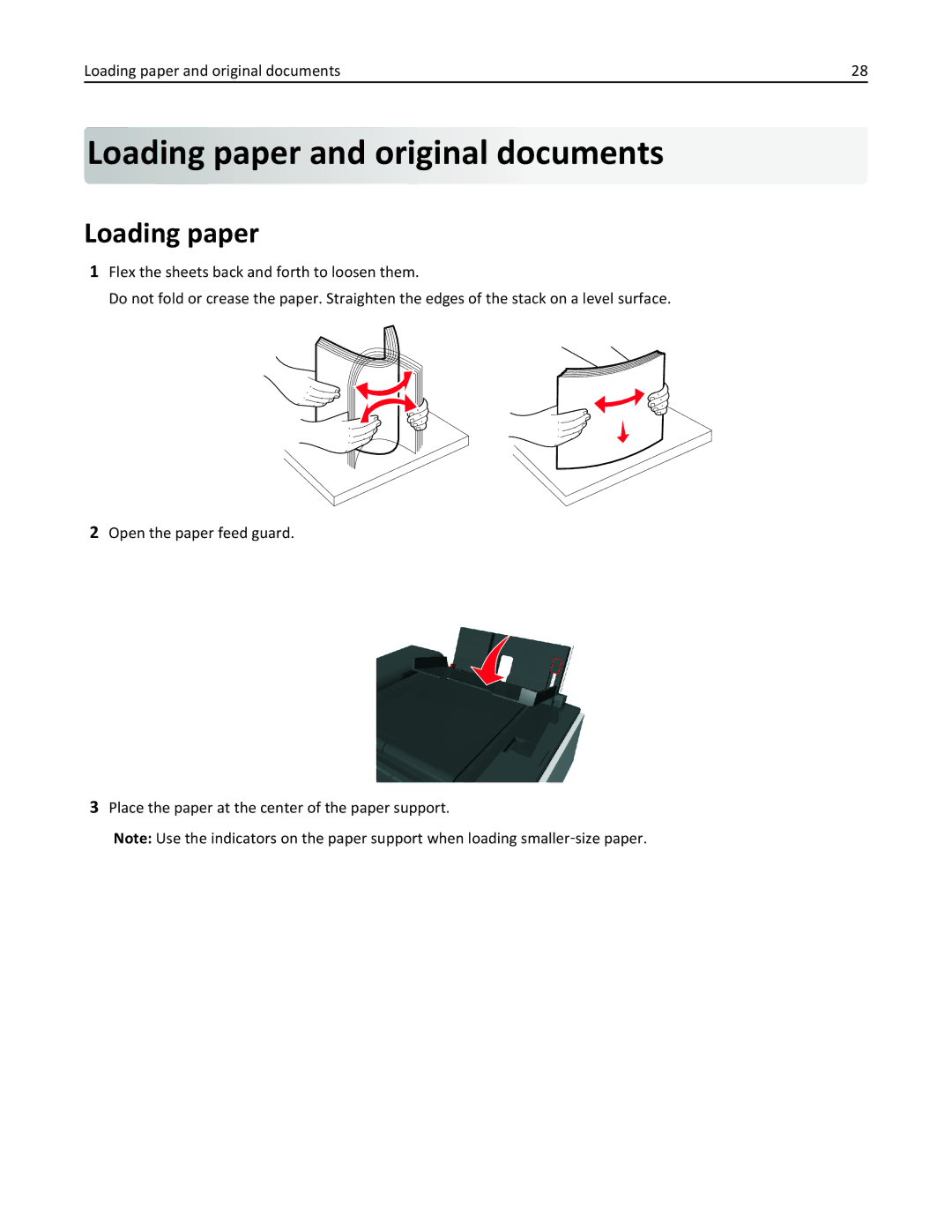 Lexmark S410, 40E manual Loading paper and original documents 