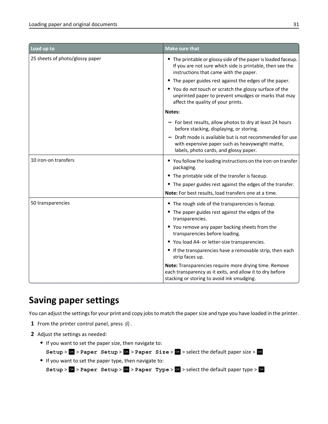 Lexmark 40E, S410 manual Saving paper settings 