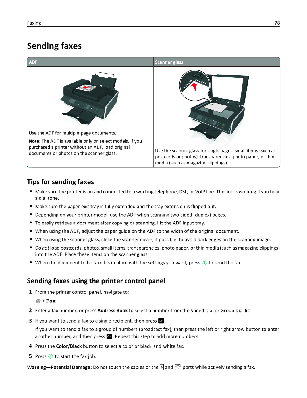 Lexmark S410, 40E manual Tips for sending faxes, Sending faxes using the printer control panel 