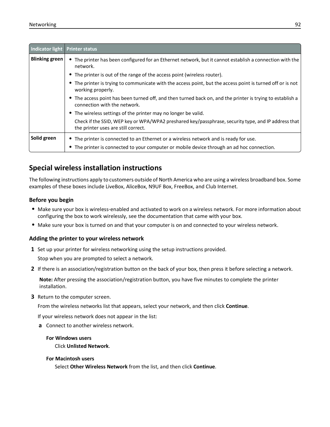 Lexmark S410 Special wireless installation instructions, Before you begin, Adding the printer to your wireless network 