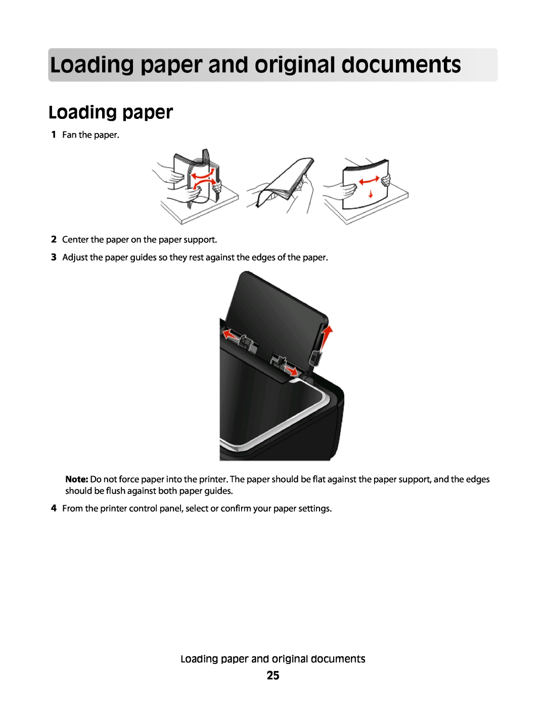 Lexmark 30E, S500, 301 manual Loading paperandoriginaldocuments 