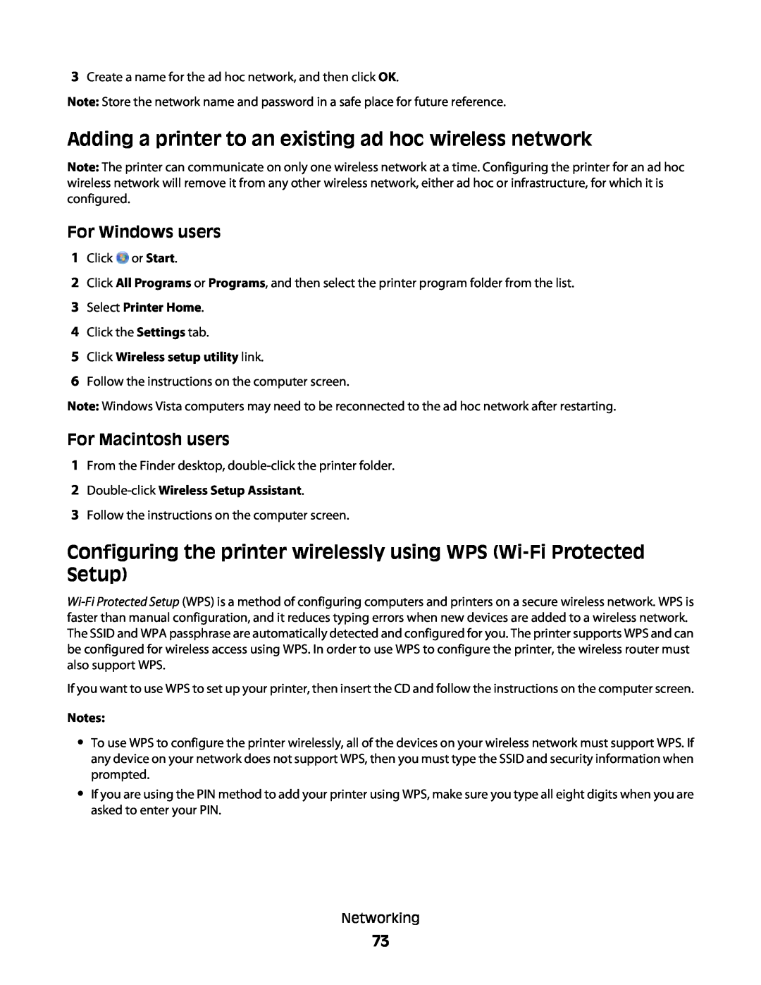 Lexmark 30E Adding a printer to an existing ad hoc wireless network, Click Wireless setup utility link, For Windows users 
