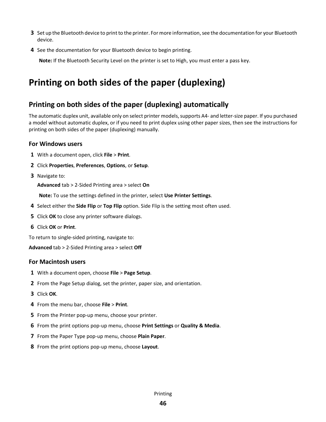 Lexmark 3EN, S500 SERIES, 30E, 31N, 30P manual Printing on both sides of the paper duplexing automatically 