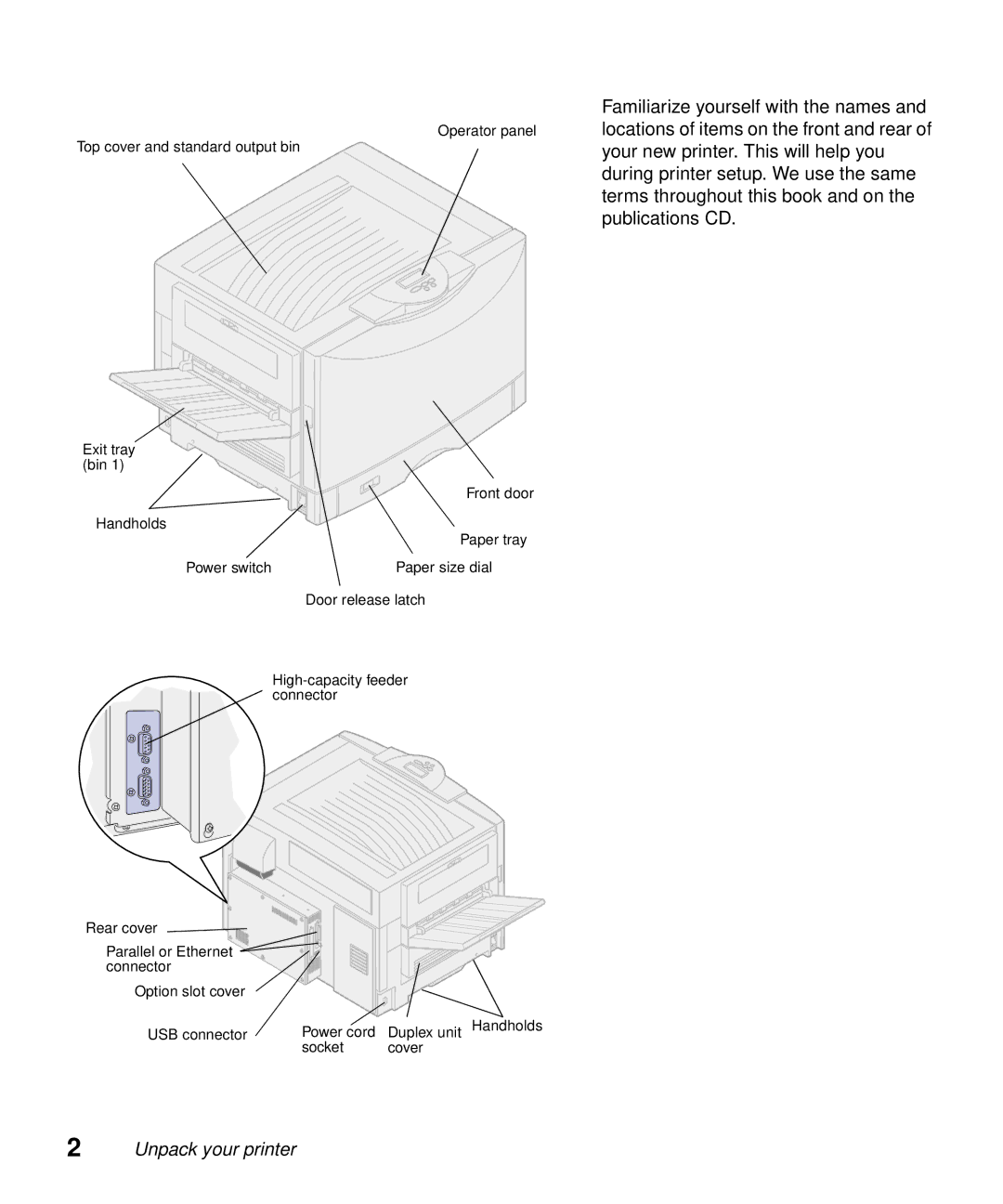 Lexmark S510-2222-00 setup guide Paper size dial 