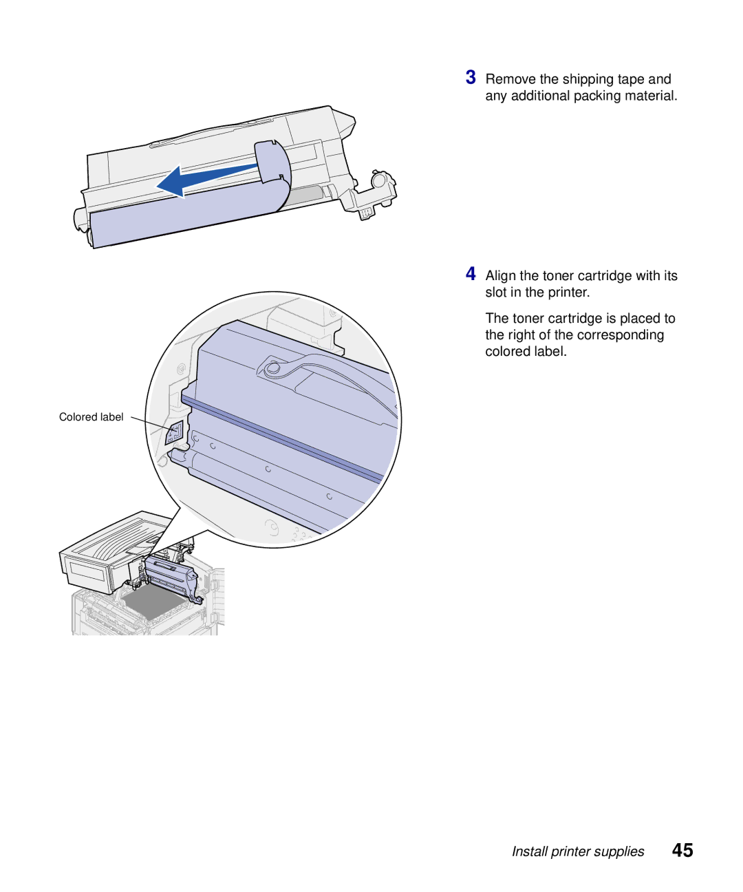 Lexmark S510-2222-00 setup guide Colored label 