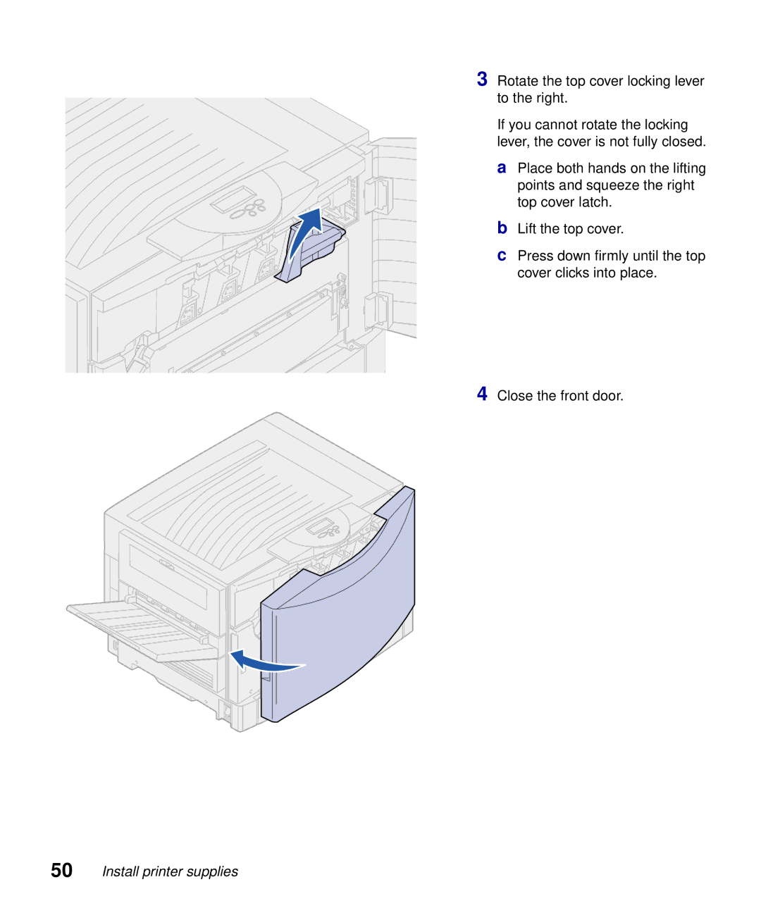 Lexmark S510-2222-00 setup guide Install printer supplies 