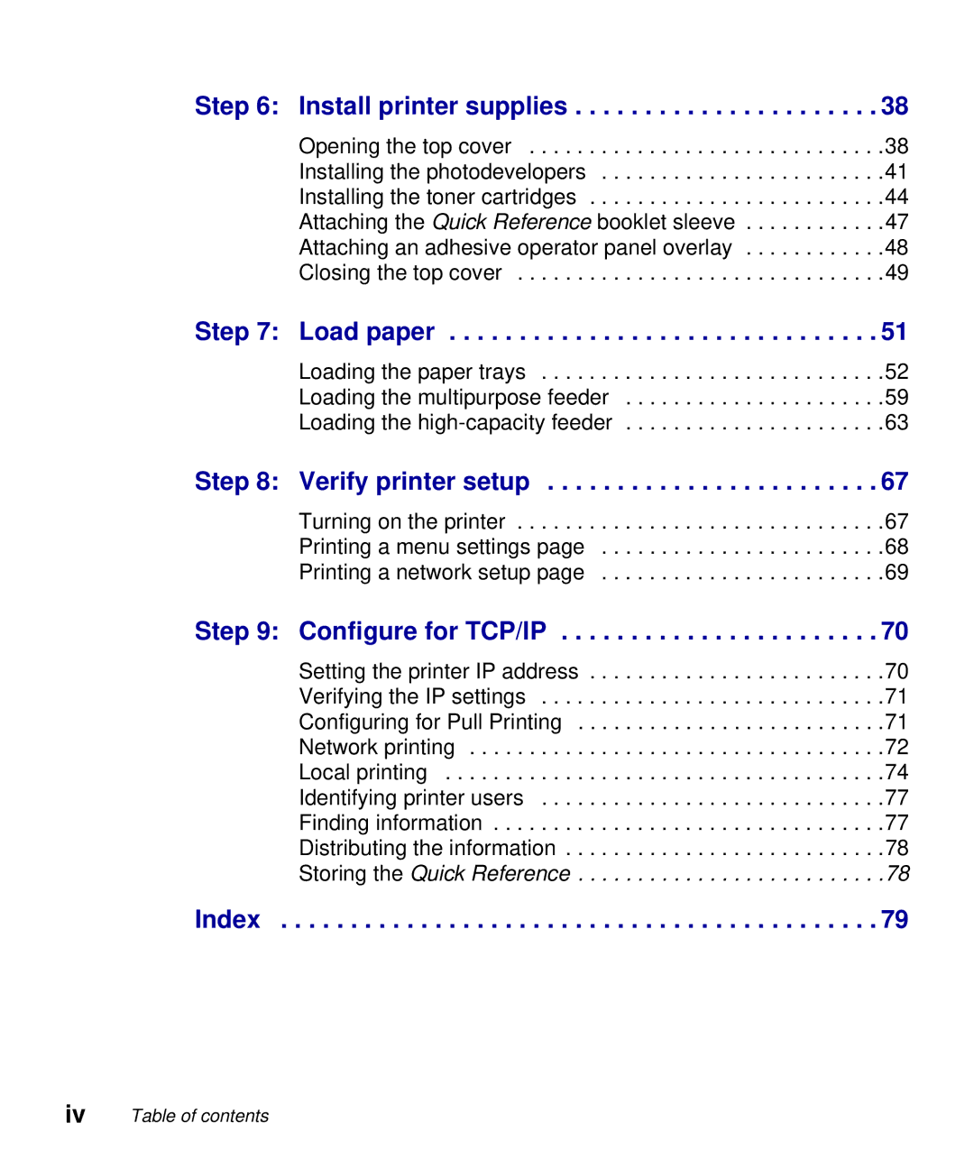 Lexmark S510-2222-00 setup guide Index 