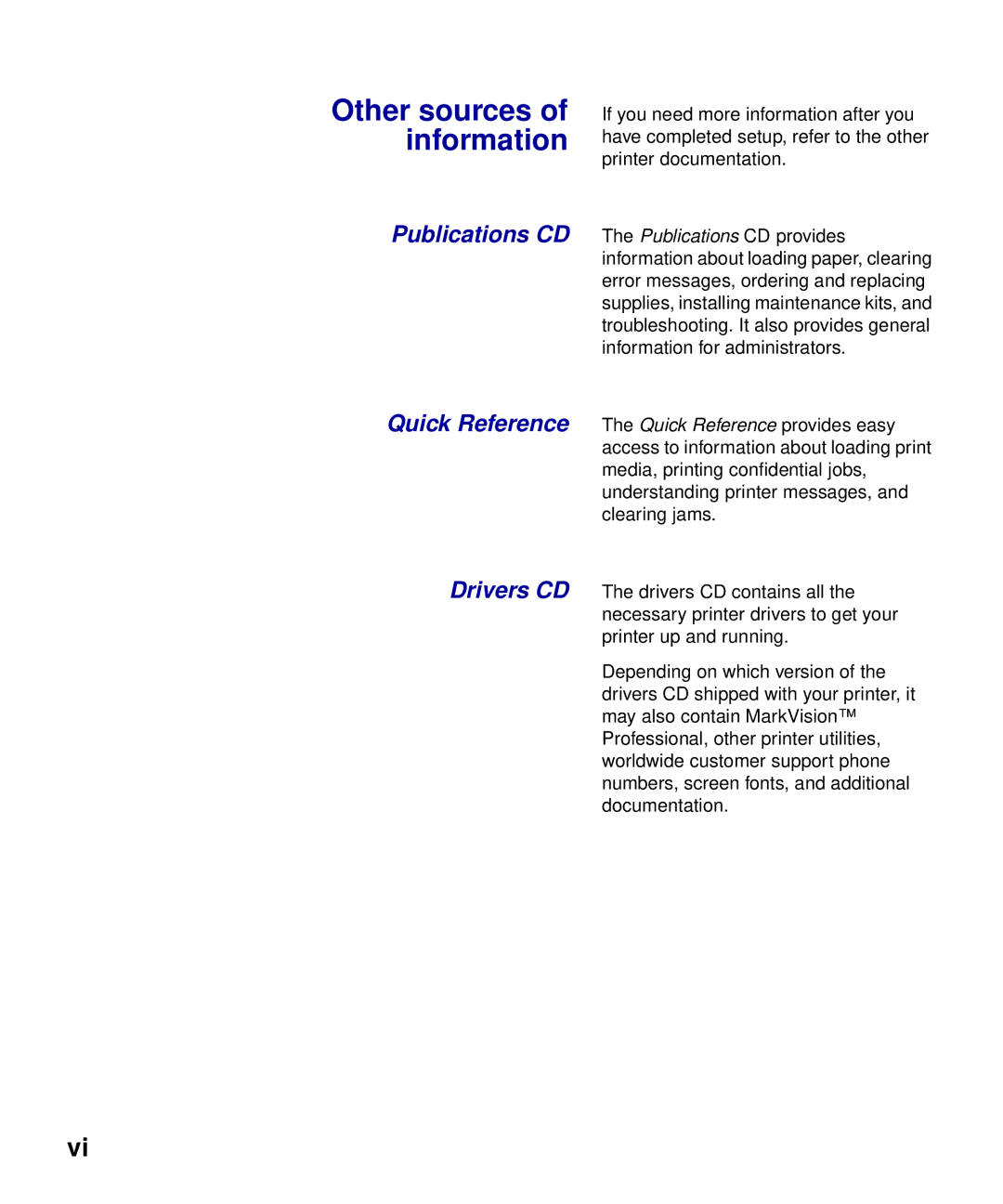 Lexmark S510-2222-00 setup guide Other sources of information, Publications CD 