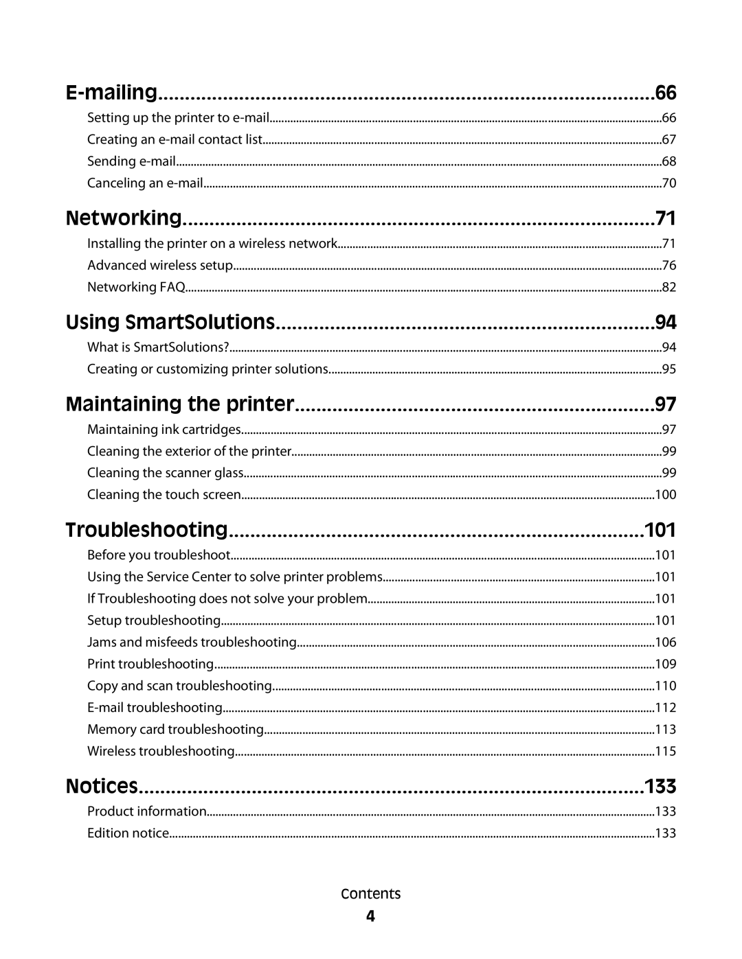 Lexmark S600 Series manual Networking, Using SmartSolutions, 101, 133 