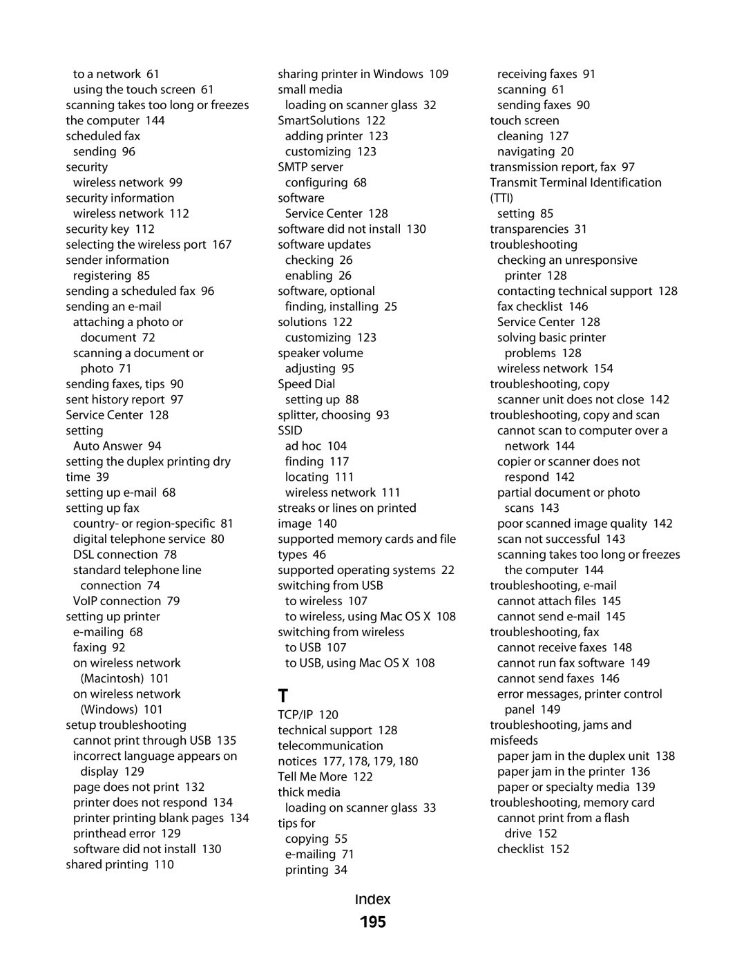 Lexmark S800 manual 195, Ssid 