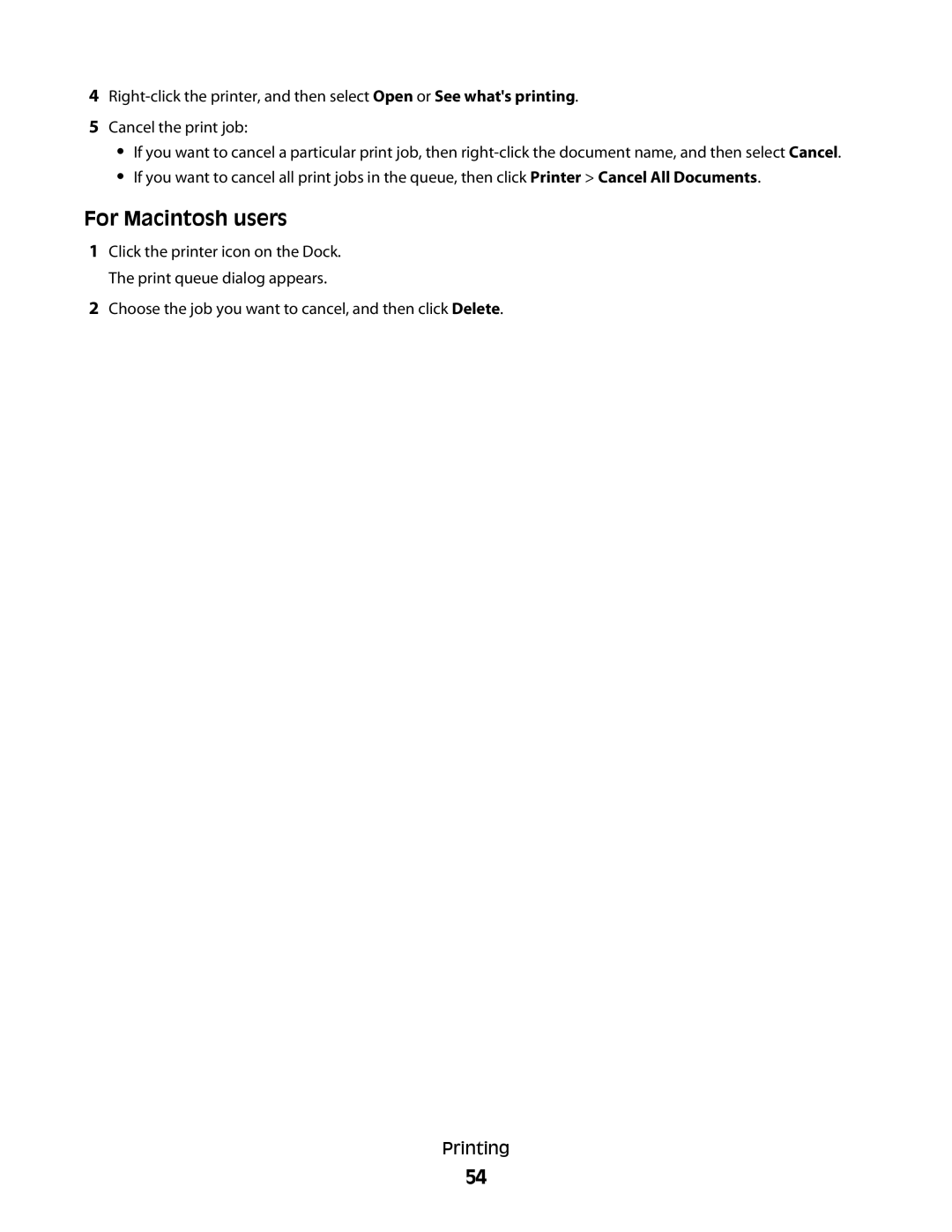 Lexmark S800 manual For Macintosh users 