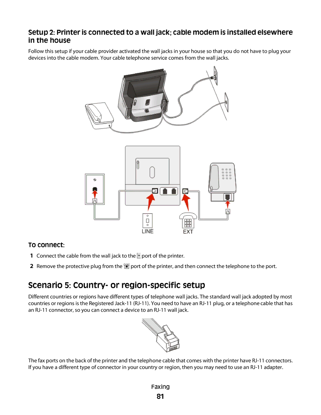 Lexmark S800 manual Scenario 5 Country- or region-specific setup 