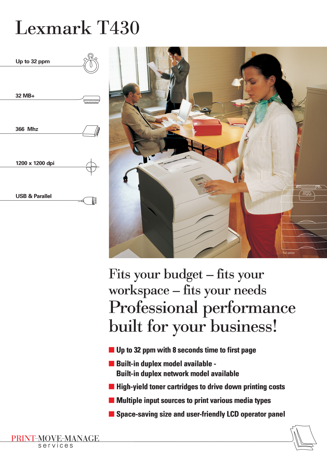 Lexmark manual Lexmark T430, Professional performance built for your business 
