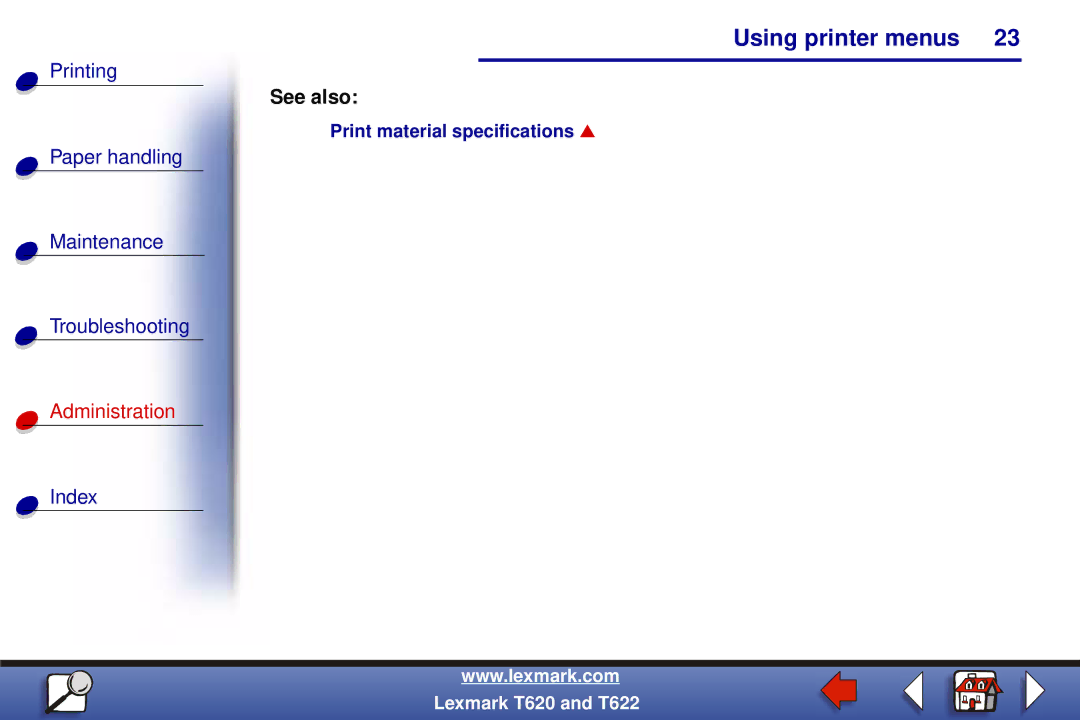 Lexmark T622, T620 manual See also 