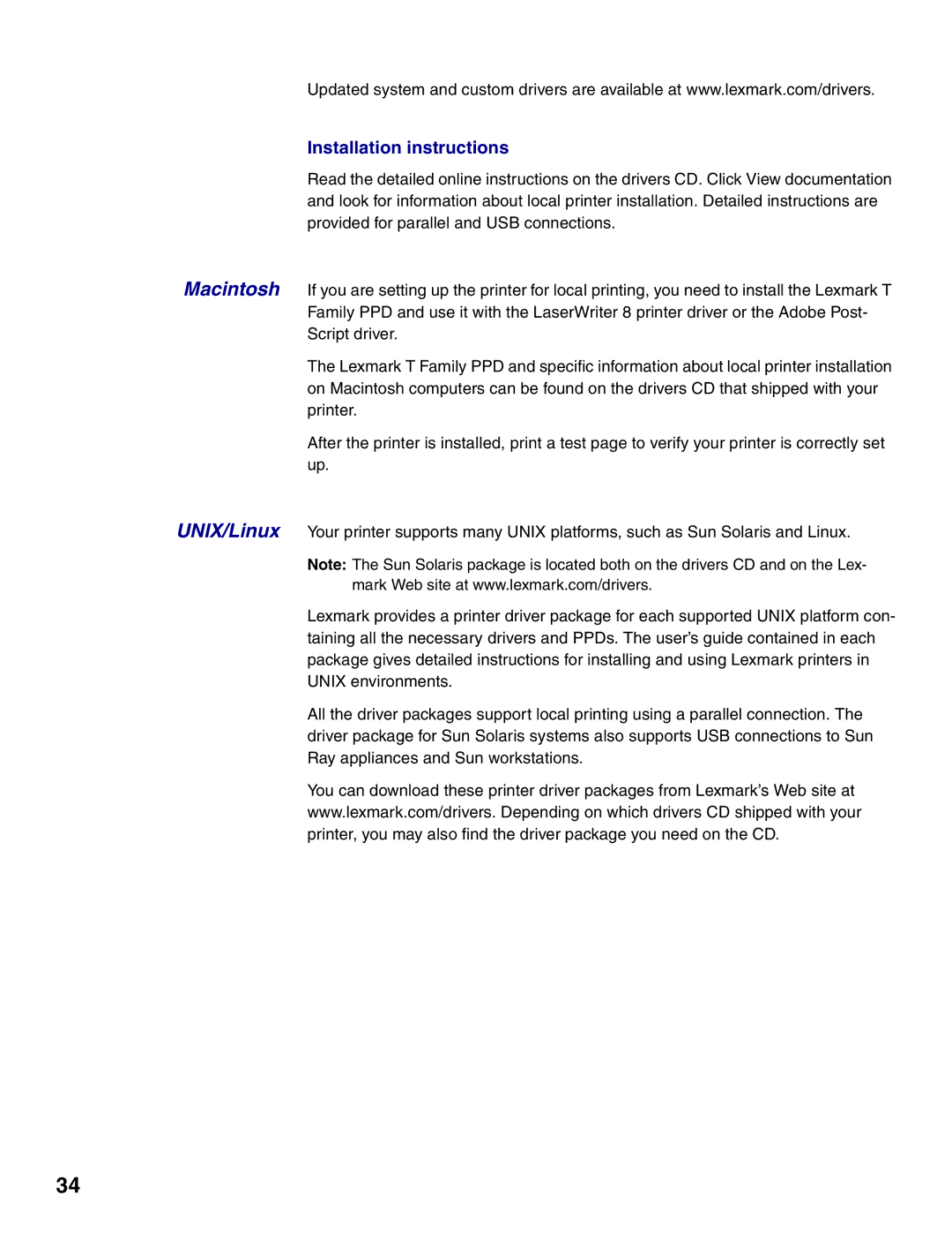 Lexmark T620, T622 setup guide Installation instructions 