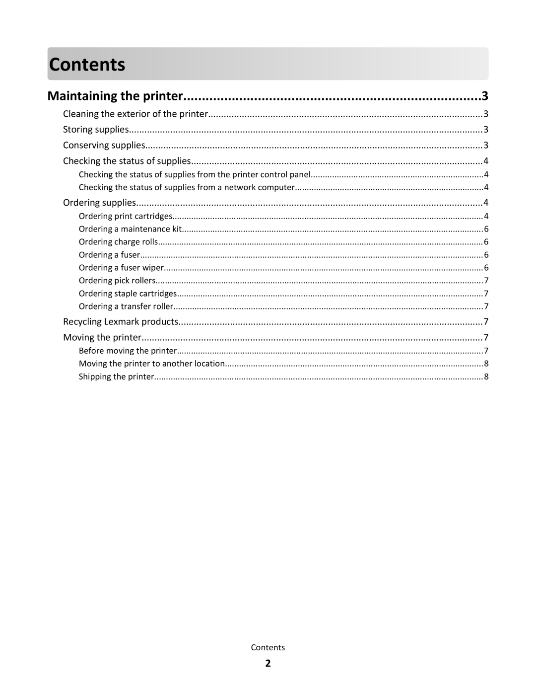 Lexmark T650, T652, T654DTN manual Contents 