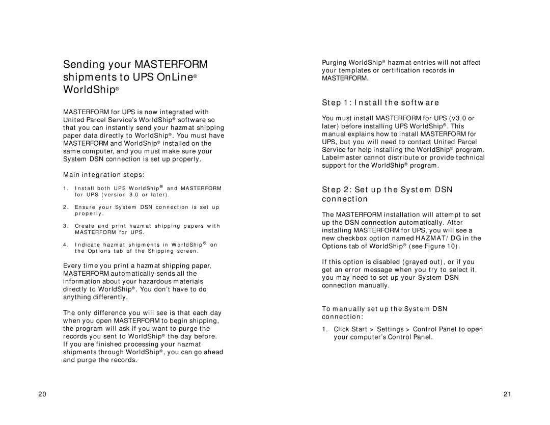 Lexmark Version 3.0 manual Sending your Masterform shipments to UPS OnLine WorldShip, Install the software 