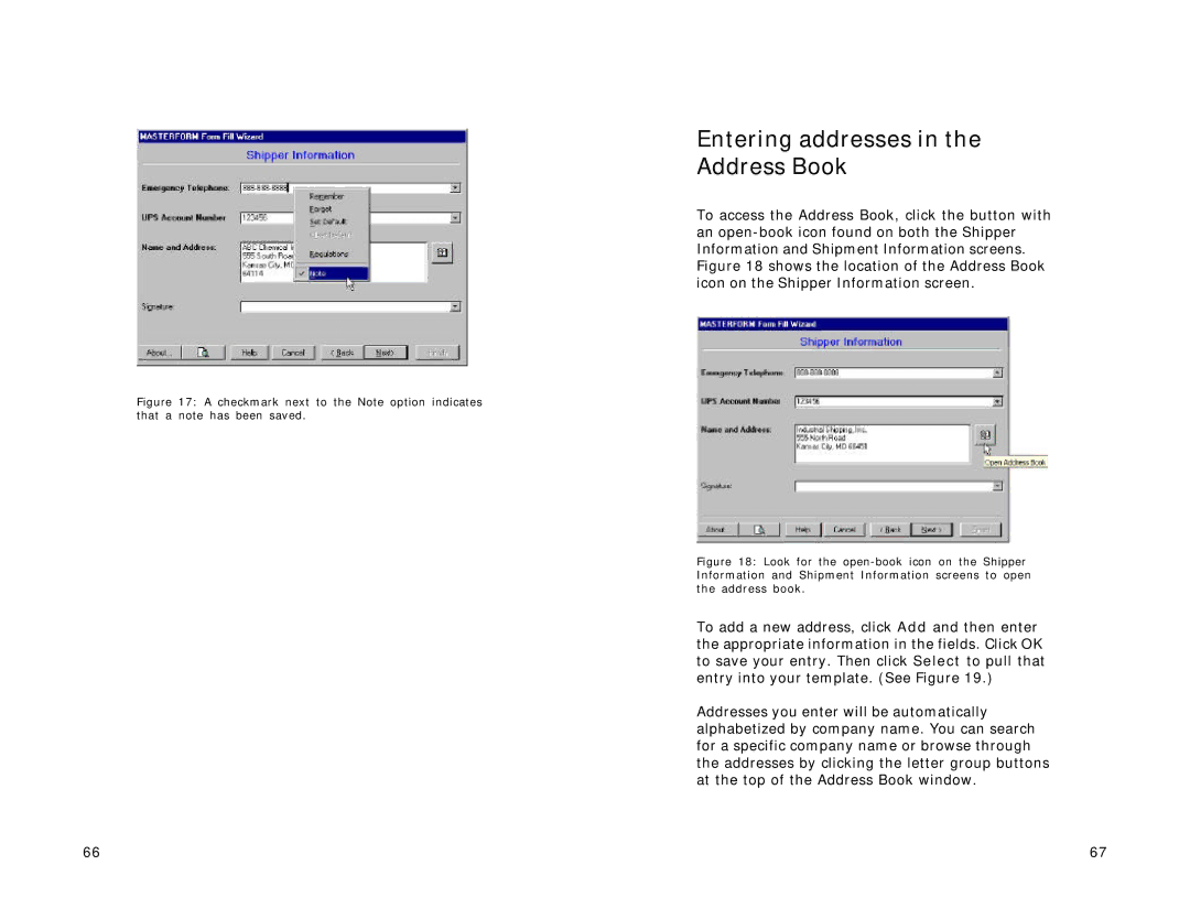 Lexmark Version 3.0 manual Entering addresses in the Address Book 