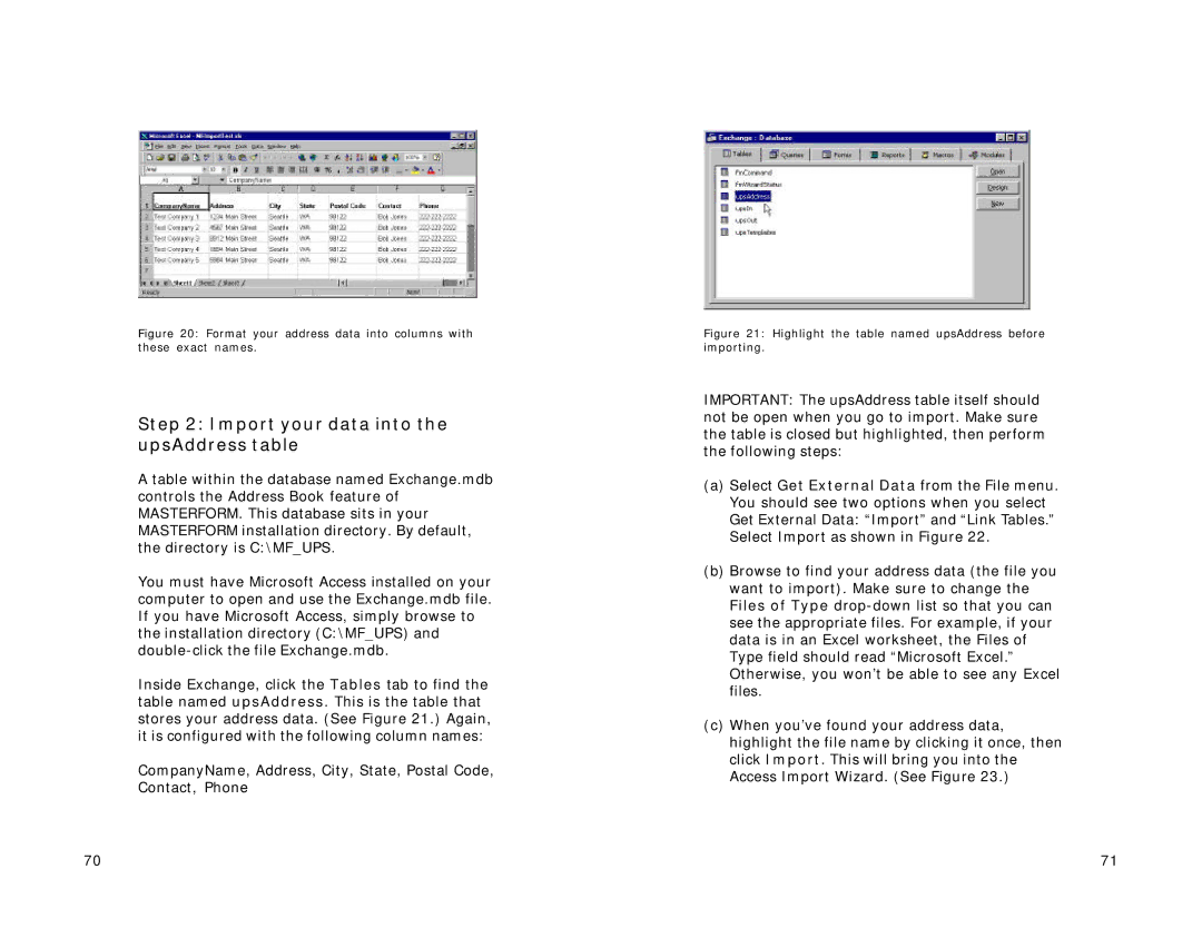 Lexmark Version 3.0 manual Import your data into the upsAddress table 