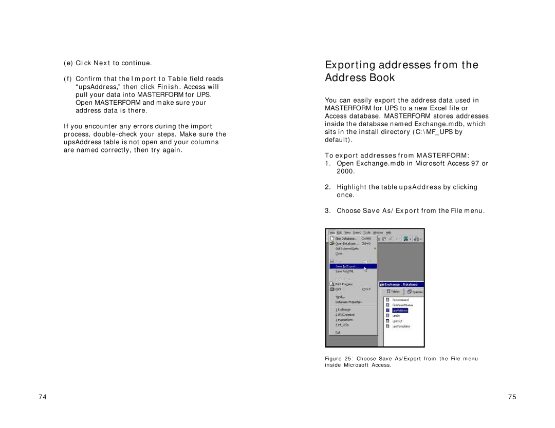 Lexmark Version 3.0 manual Exporting addresses from the Address Book, To export addresses from Masterform 