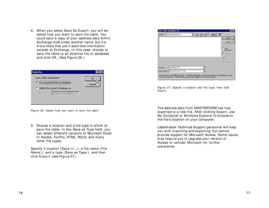 Lexmark Version 3.0 manual Select how you want to save the table 