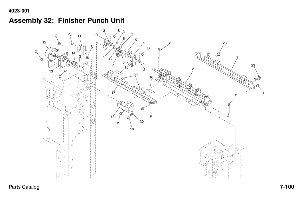 Lexmark W810 service manual Assembly 32 Finisher Punch Unit 