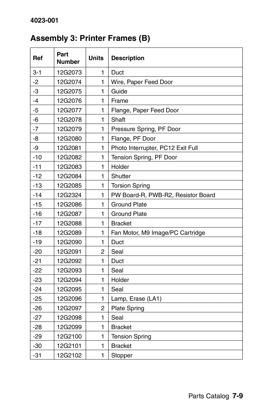 Lexmark W810 service manual Assembly 3 Printer Frames B 