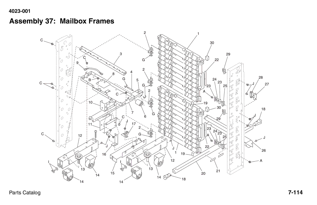 Lexmark W810 service manual Assembly 37 Mailbox Frames 