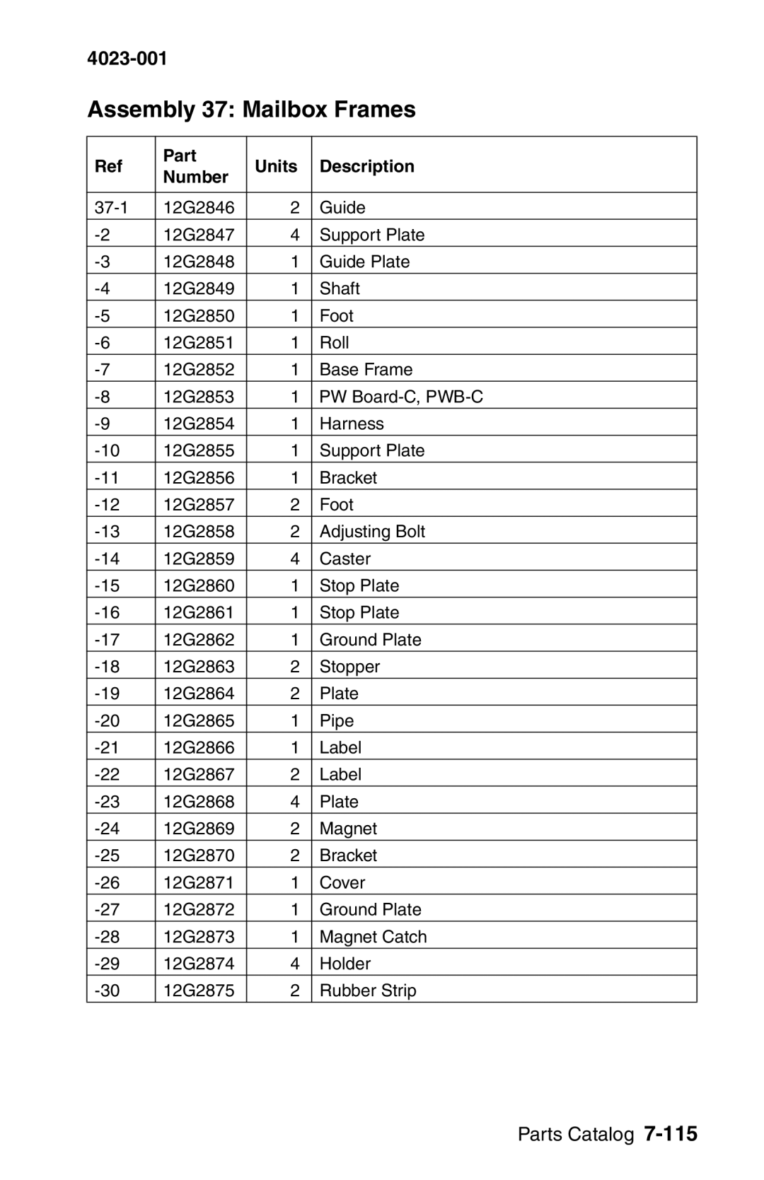 Lexmark W810 service manual Assembly 37 Mailbox Frames 