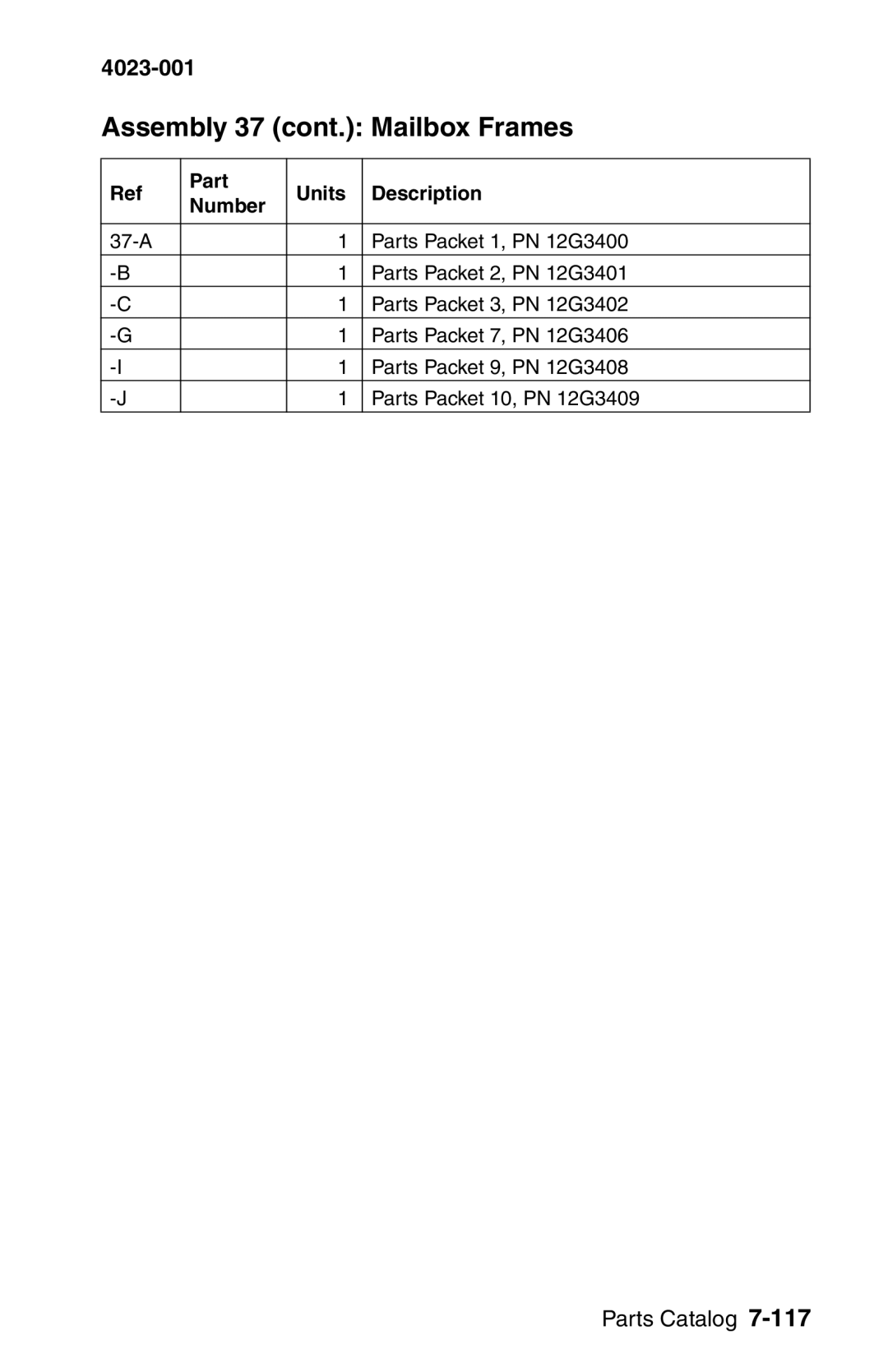 Lexmark W810 service manual Assembly 37 cont. Mailbox Frames 