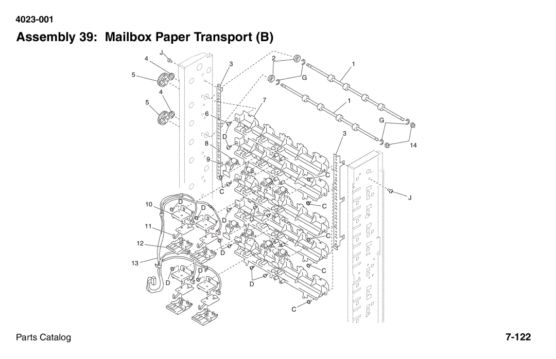 Lexmark W810 service manual Assembly 39 Mailbox Paper Transport B 