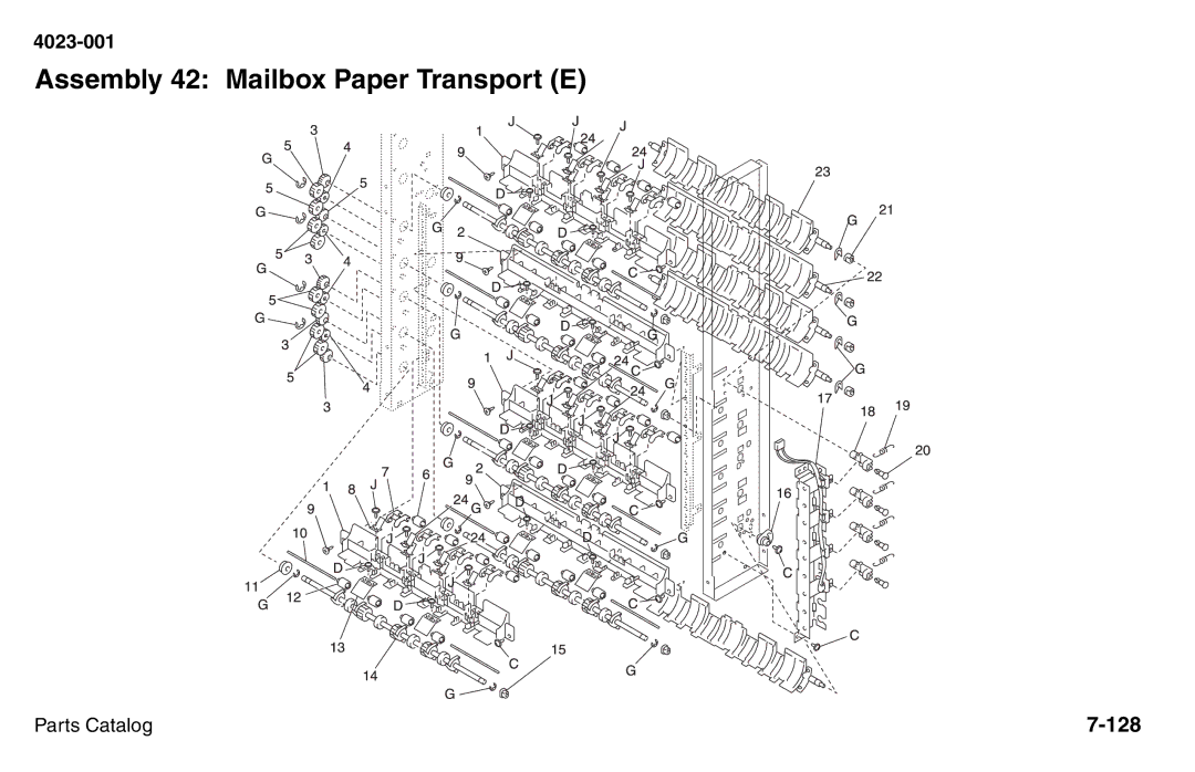 Lexmark W810 service manual Assembly 42 Mailbox Paper Transport E 