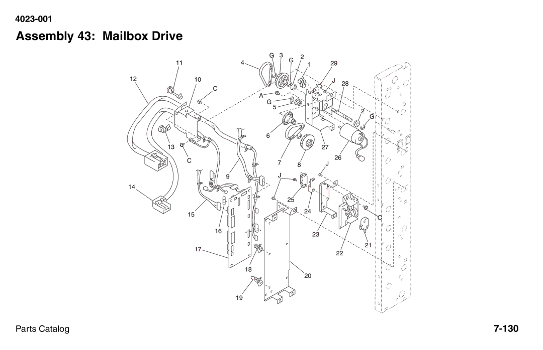 Lexmark W810 service manual Assembly 43 Mailbox Drive 