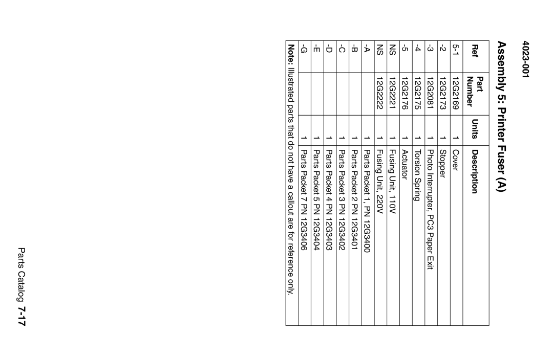 Lexmark W810 service manual Assembly 5 Printer Fuser a 