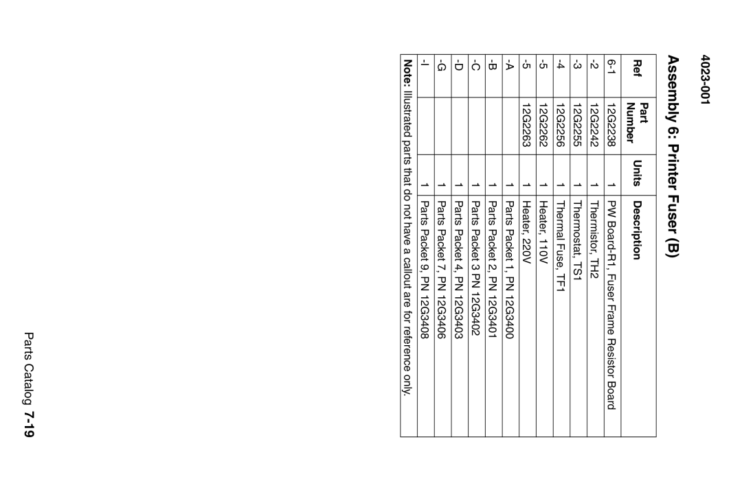 Lexmark W810 service manual Assembly 6 Printer Fuser B 