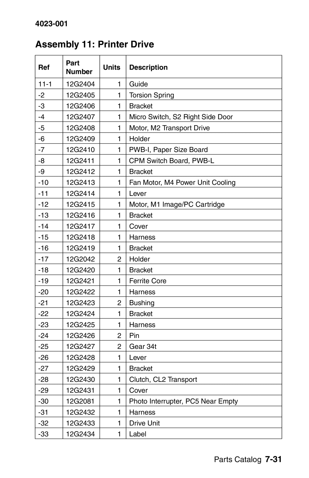 Lexmark W810 service manual Assembly 11 Printer Drive 