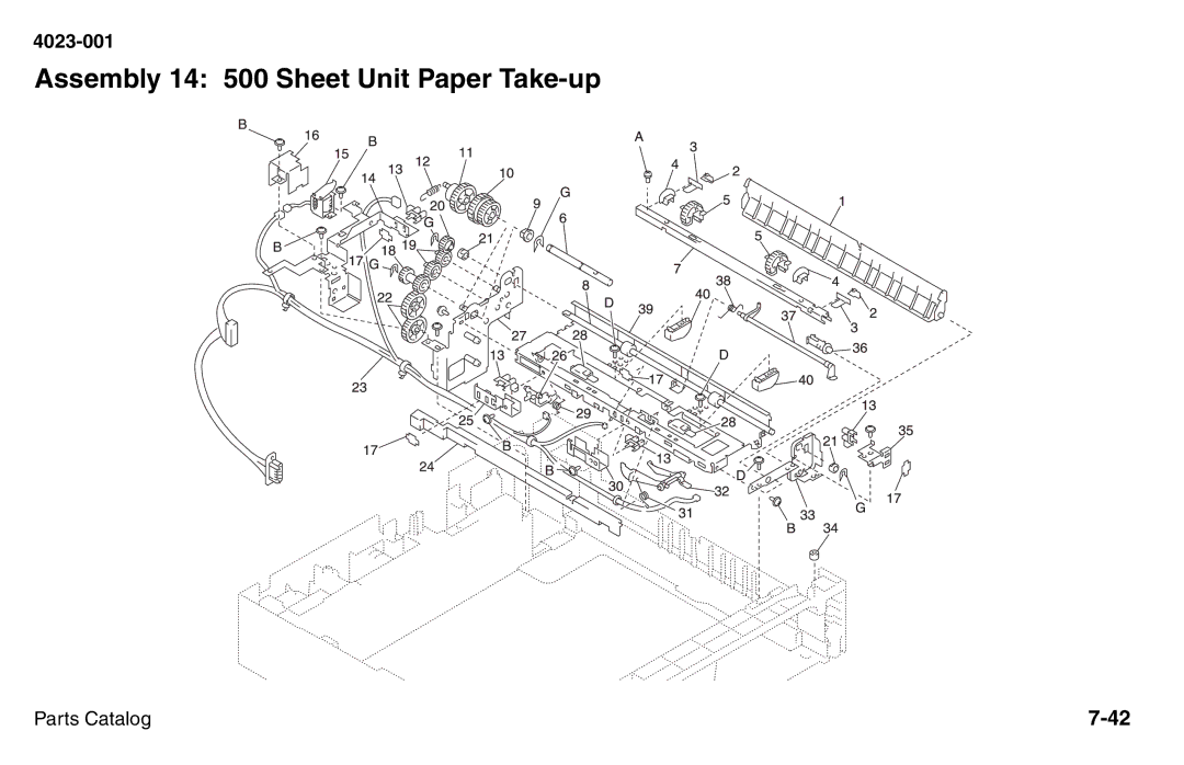 Lexmark W810 service manual Assembly 14 500 Sheet Unit Paper Take-up 