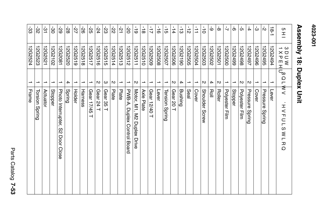 Lexmark W810 service manual Assembly 18 Duplex Unit 