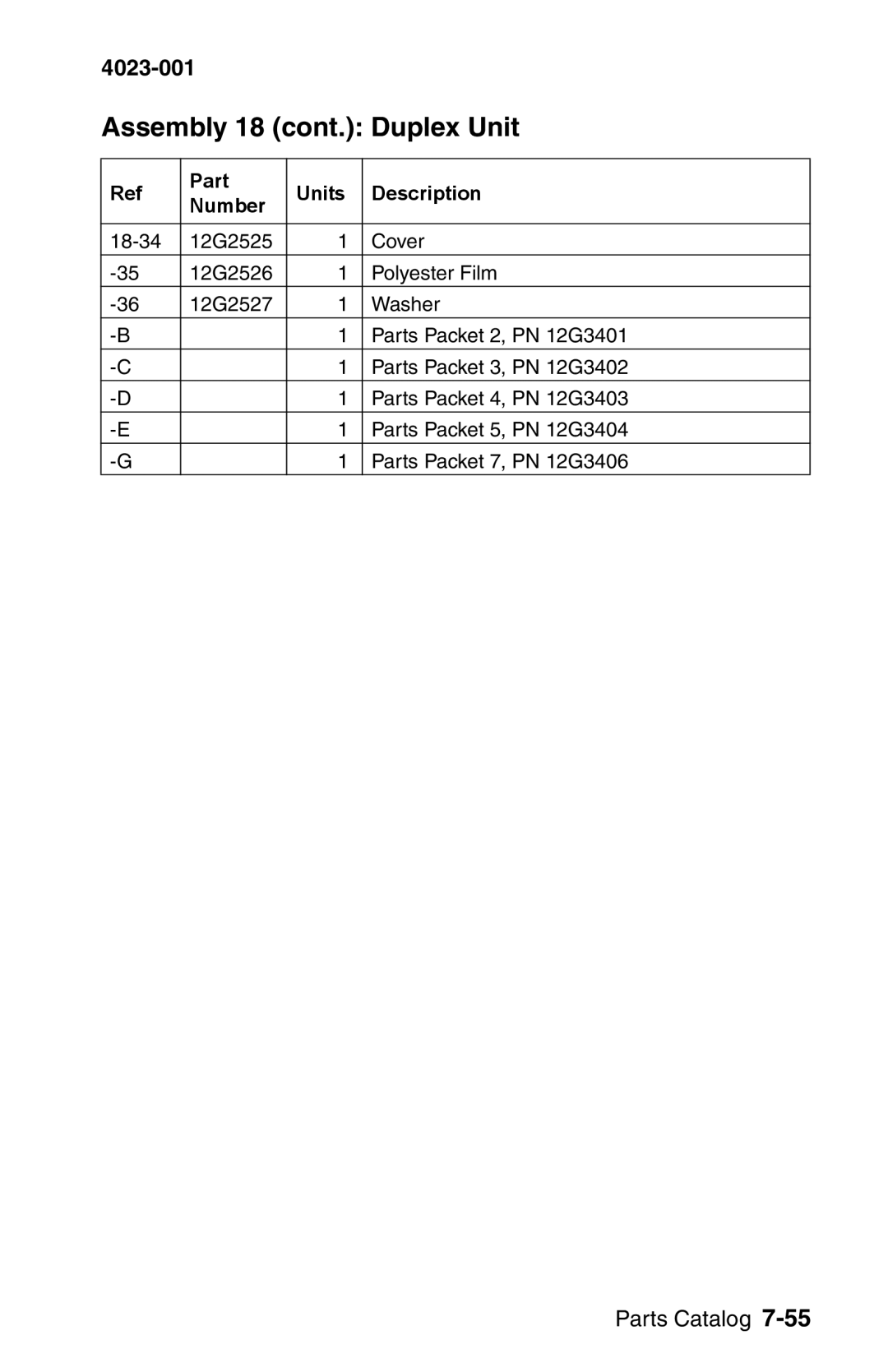 Lexmark W810 service manual Assembly 18 cont. Duplex Unit 