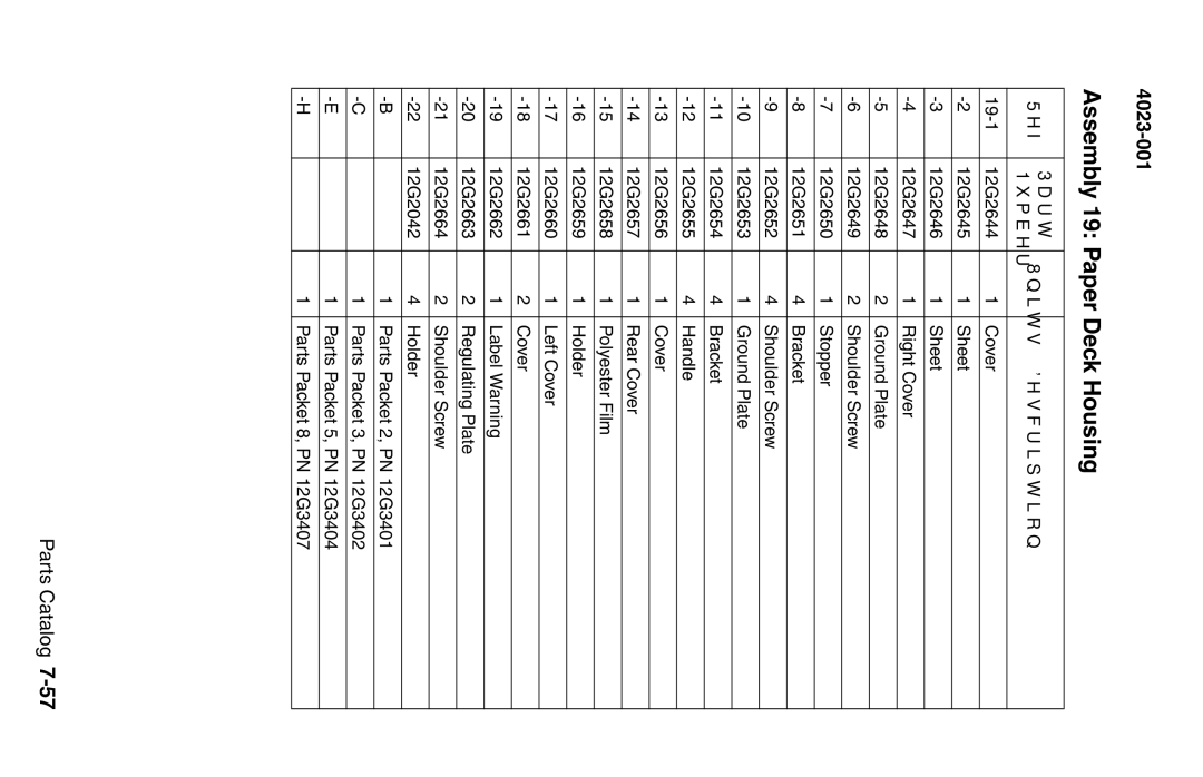 Lexmark W810 service manual Assembly 19 Paper Deck Housing 