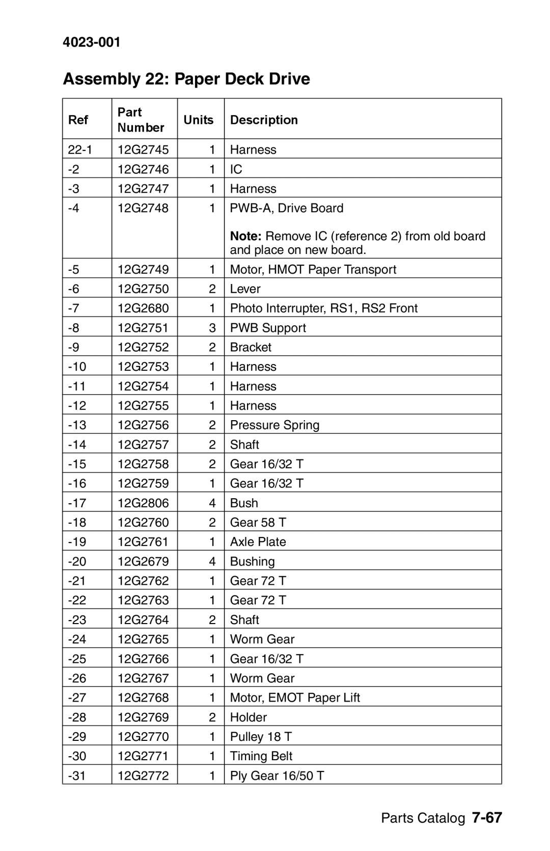 Lexmark W810 service manual Assembly 22 Paper Deck Drive 