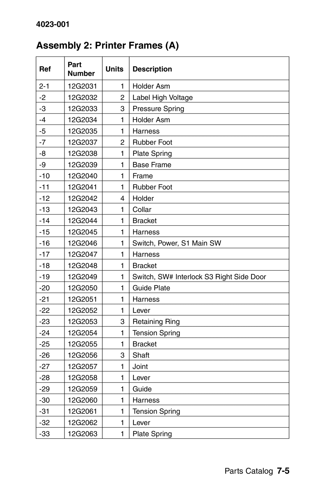 Lexmark W810 service manual Assembly 2 Printer Frames a 