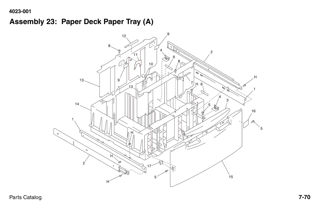 Lexmark W810 service manual Assembly 23 Paper Deck Paper Tray a 