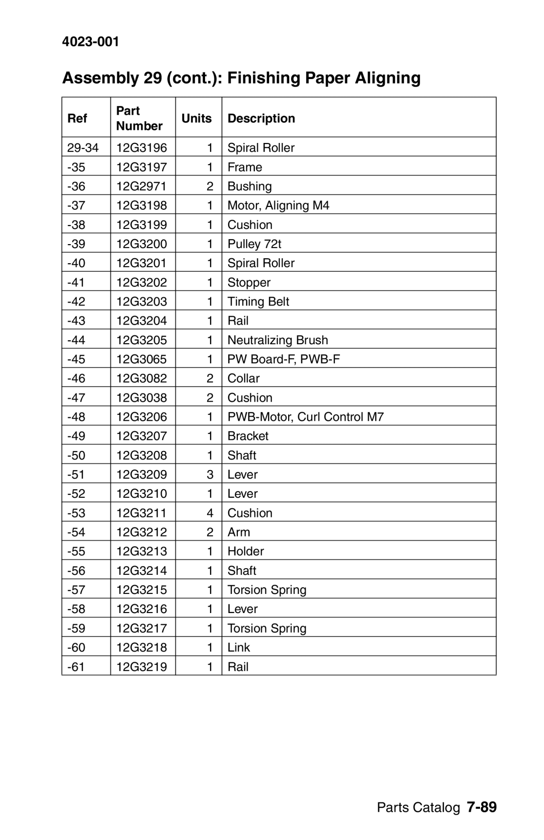 Lexmark W810 service manual Assembly 29 cont. Finishing Paper Aligning 